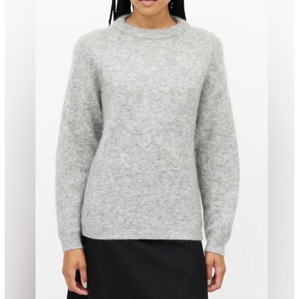 Acne Studios Gray Knit Mohair Wool Oversized Unisex Sweater, size 2XS